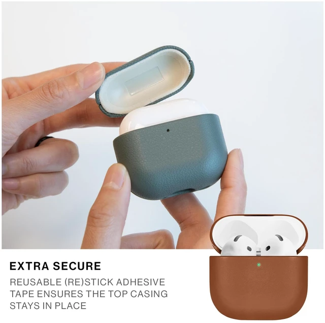 Alt view image 6 of 7 - (Re) Classic Case for AirPods 4 Premium Resistant & Recycled Materials Durable Protection Supports Wireless Chargers Compatible with AirPods 4 (Tan)