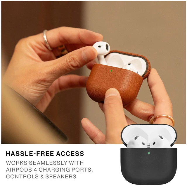 Alt view image 4 of 7 - (Re) Classic Case for AirPods 4 Premium Resistant & Recycled Materials Durable Protection Supports Wireless Chargers Compatible with AirPods 4 (Black)