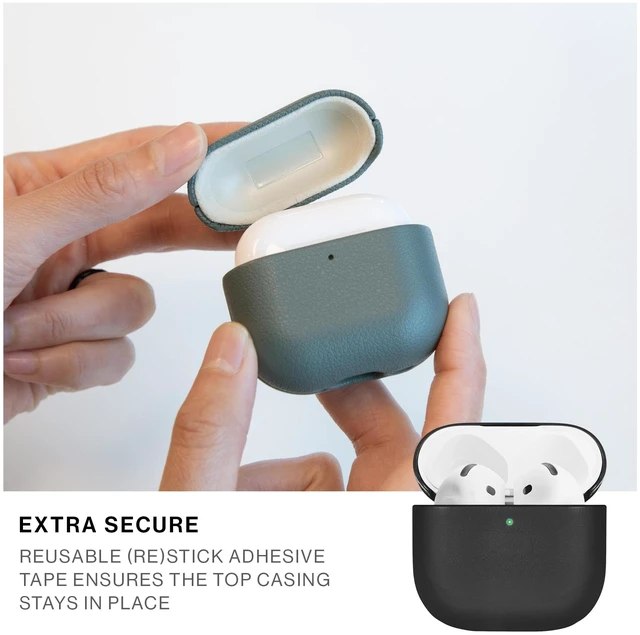 Alt view image 6 of 7 - (Re) Classic Case for AirPods 4 Premium Resistant & Recycled Materials Durable Protection Supports Wireless Chargers Compatible with AirPods 4 (Black)