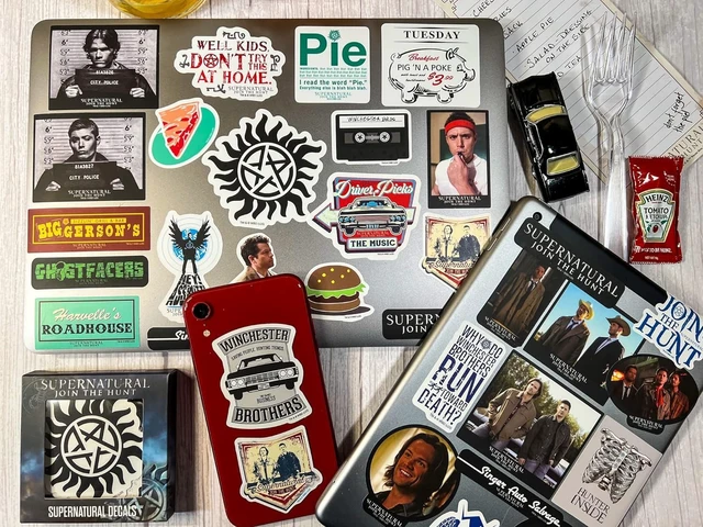 Alt view image 4 of 7 - ConQuest Supernatural Decal Bundle 120 Unique Supernatural Stickers, 5 Clear Stickers, Waterproof, UV & Scratch Resistant Sticker Decals, Officially Licensed