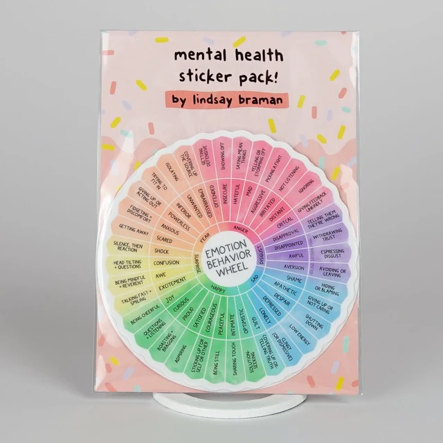 Alt view image 6 of 7 - Mental Health Sticker Bundle: Emotion Sensation Wheel, Emotion Behavior Wheel, Fight Flight Freeze Emodied Feeling Wheel Stickers - Set of 3 - Therapist Designed, USA Made, for Self Care or Gift
