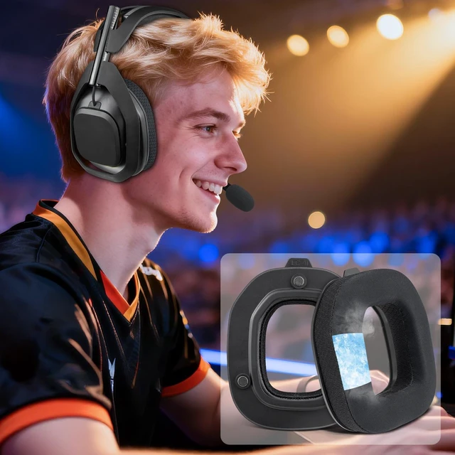 Alt view image 6 of 7 - Cooling Earpads for Astro A50X/A50 Gen4/A50 Gen5 - Black Not Fit A50 Gen 1/2/3 Headphones