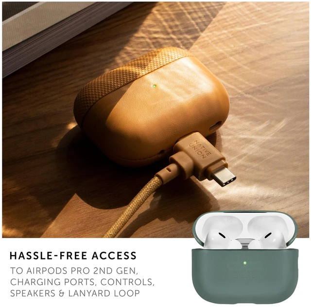Alt view image 5 of 7 - (Re) Classic Case for AirPods Pro 2 Premium Plant-Based Materials Supports Wireless Chargers Compatible with AirPods Pro, AirPods Pro 2nd Gen (Slate Green)