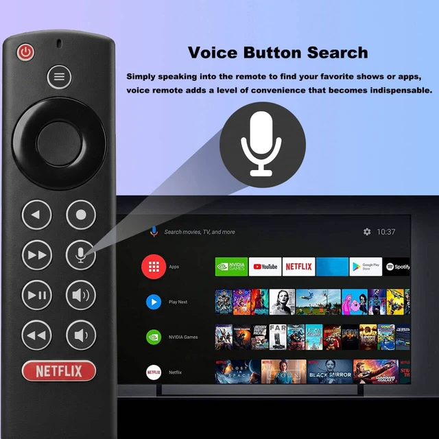 Alt view image 3 of 7 - Voice Replacement for Nvidia Shield TV Remote Control,with Backlit Buttons compatible with NVIDIA Shield TV Pro Streaming Media Player &NVIDIA TV Cube 2015/2017/2019 all models