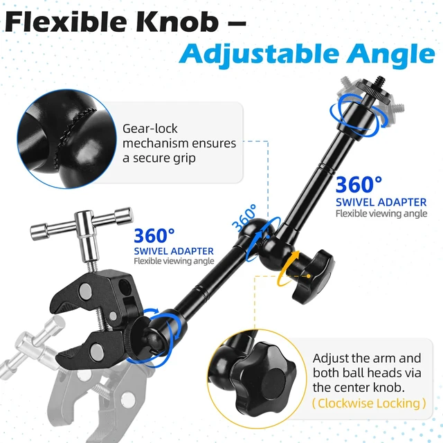 Alt view image 3 of 7 - 2024-2026 Starlink Mini Clamp Mount RV Adjustable Arm & Pipe Adapter