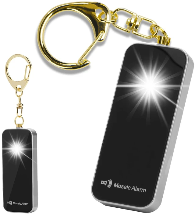 Main image of Ultrathin Personal Alarm Waterproof Replaceable Battery Strobe Light Ultra-Lightweight 0.8 oz Bulky-Free Keychain SOS Siren Women Student Safety. Emergency 130db Rainproof Hiking Alert. Black