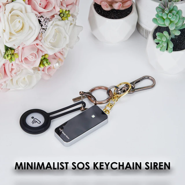 Alt view image 7 of 7 - Ultrathin Personal Alarm Waterproof Replaceable Battery Strobe Light Ultra-Lightweight 0.8 oz Bulky-Free Keychain SOS Siren Women Student Safety. Emergency 130db Rainproof Hiking Alert. Black