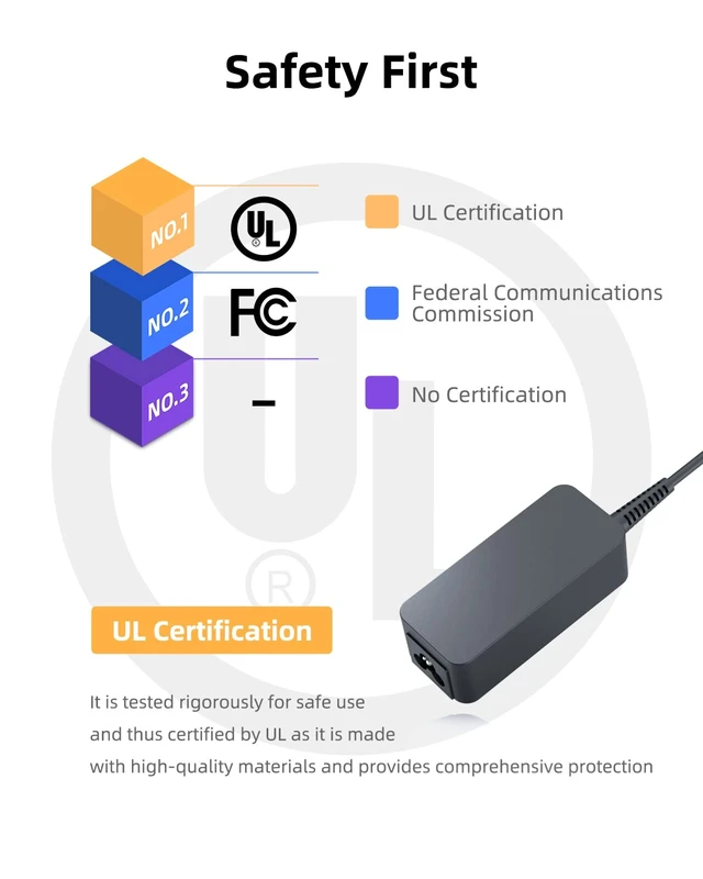 Alt view image 2 of 7 - 45W USB C Charger Fit for HP Chromebook X360 14 Laptop 10Ft Extended Sturdy Cable, (UL Certified Safety), PD Fast Charging