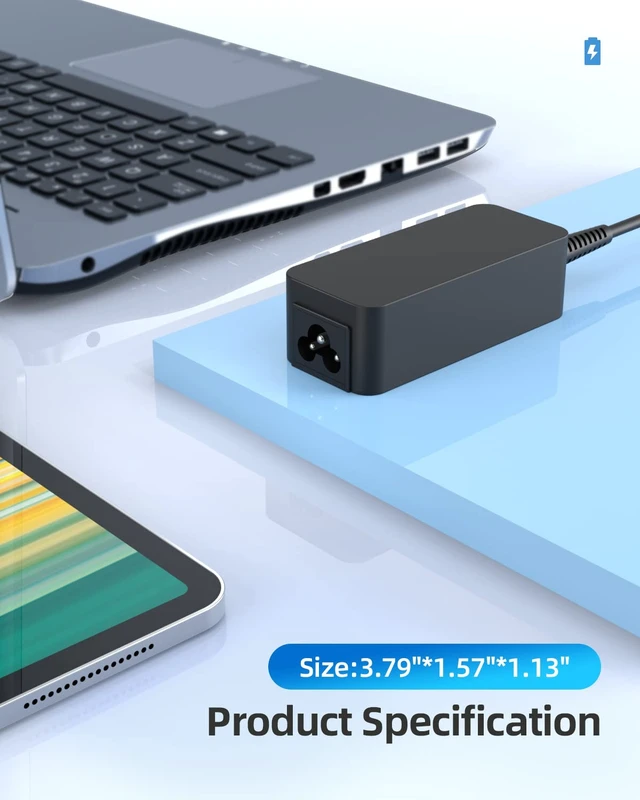 Alt view image 5 of 7 - 45W USB C Charger Fit for HP Chromebook X360 14 Laptop 10Ft Extended Sturdy Cable, (UL Certified Safety), PD Fast Charging
