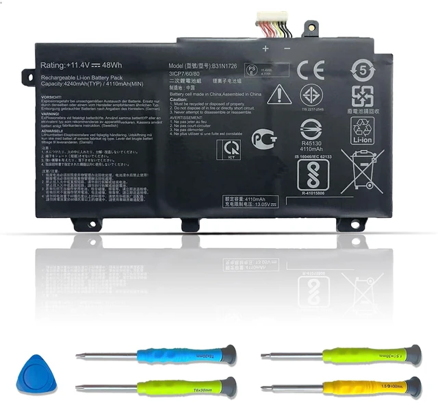 Main image of B31N1726 48Wh Laptop Battery Replacement for ASUS TUF Gaming FX504 FX504G FX504GD FX504GE FX504GM FX505 FX505DT FX505DV FX505DY FX80 FX80G FX80GD FX86 A15 FA506 A17 FA706II B31BNEH A41LK9H