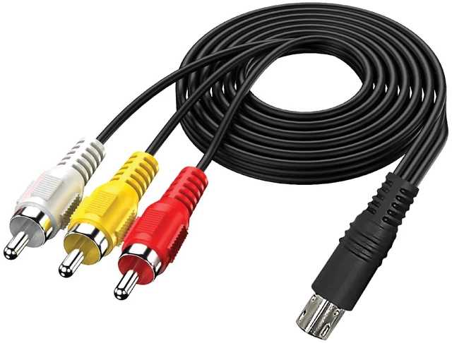 Main image of AV RCA Cable for SEGA Genesis 2 & 3 Model 1631 1461 9-Pin Composite RCA AV Cable for Sega Genesis 2/3 Models 1631/1461, Nomad and 32X; Connects Console Video and Audio to a TV, 6 FT