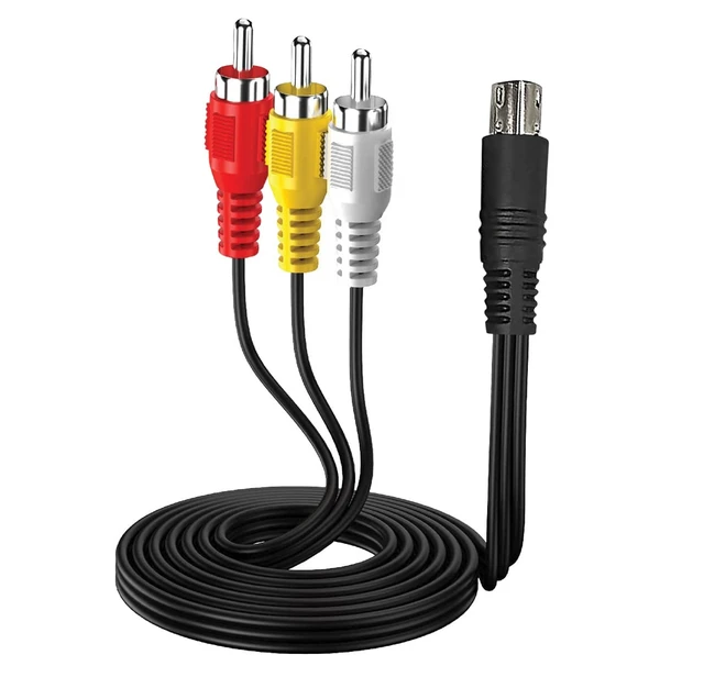 Alt view image 4 of 4 - AV RCA Cable for SEGA Genesis 2 & 3 Model 1631 1461 9-Pin Composite RCA AV Cable for Sega Genesis 2/3 Models 1631/1461, Nomad and 32X; Connects Console Video and Audio to a TV, 6 FT
