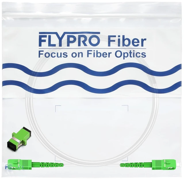 Alt view image 7 of 7 - OS2 Armored Single Mode Fiber, 3M/10ft, SC/APC to SC/APC Fiber Optic Patch Cable, Simplex, Length Option: 1m-30m, 9/125um OS1/OS2 Compatible White LSZH OD-3.0mm