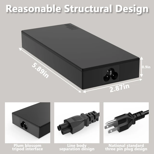 Alt view image 3 of 6 - 20V 9A 180W Charger Compatible with ASUS ROG Zephyrus G14 V16 2024-2025 GA403 GA403U GA403UU GA403UI GA403UV GA403UU V16 V3607 GA403UV-G14.R94060 GA403UI-G14.R94070 ADP-180TB K Power Adapter
