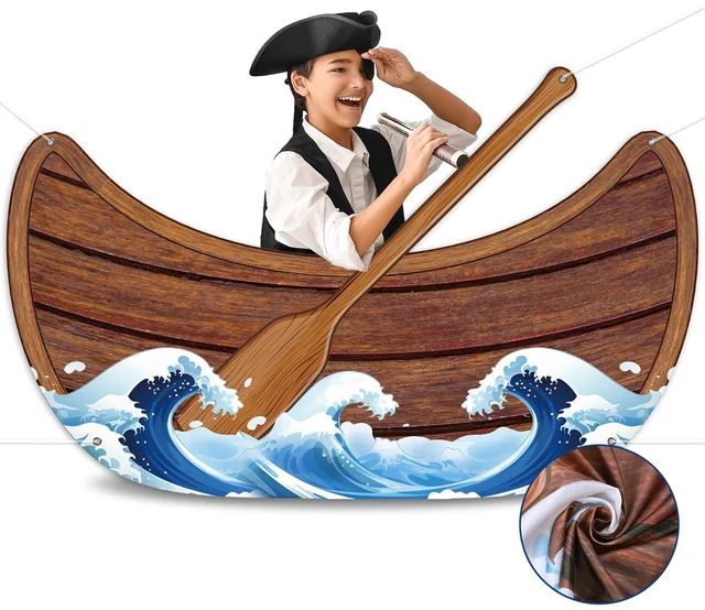 Main image of Nautical party Decoration Boat Fabric Photo Booth Prop Canoe Photo Banner Backdrop Sailor party decor Sailor Birthday Parties Supplies For Nautical Parties Supplies Favors Beach Theme Decoration