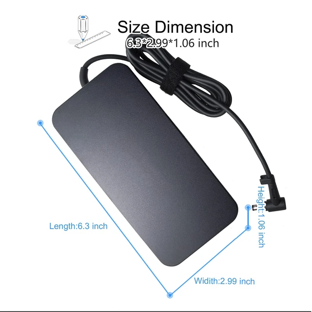 Alt view image 6 of 7 - 150W Laptop Adapter 19.5V 7.7A A17-150P1A AC Adapter for Asus Laptop Charger 5.5x2.5mm(not 4.5x3.0mm)