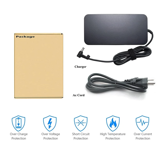 Alt view image 7 of 7 - 150W Laptop Adapter 19.5V 7.7A A17-150P1A AC Adapter for Asus Laptop Charger 5.5x2.5mm(not 4.5x3.0mm)