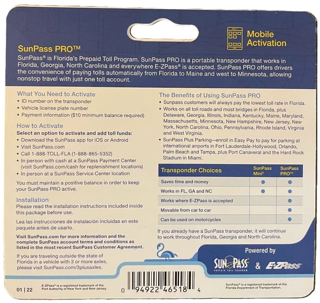 Alt view image 3 of 4 - Sun Pass Transponder Portable Prepaid Toll Program (3PK)