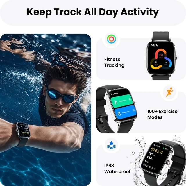 Alt view image 3 of 7 - Smart Watch for WomenBlack 100+ Watch Face