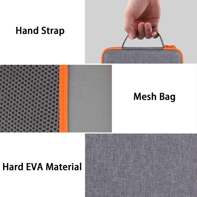 Alt view image 4 of 7 - Hard Storage Case for WOLFBOX MF200 Electric Air Duster Shockproof, Anti-crush, Mesh Pocket, Accessory storage, Not losing accessories, Protective Storage Box, Gray Case