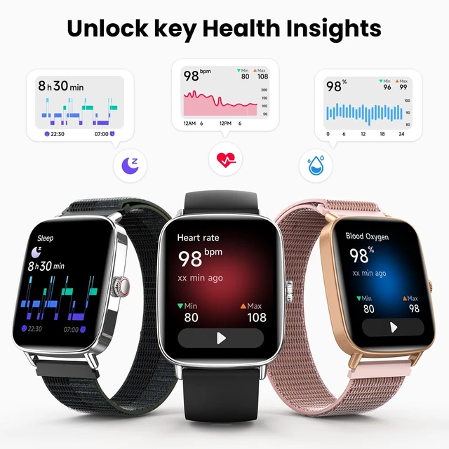 Alt view image 4 of 7 - Smart Watch for WomenBlack 100+ Watch Face
