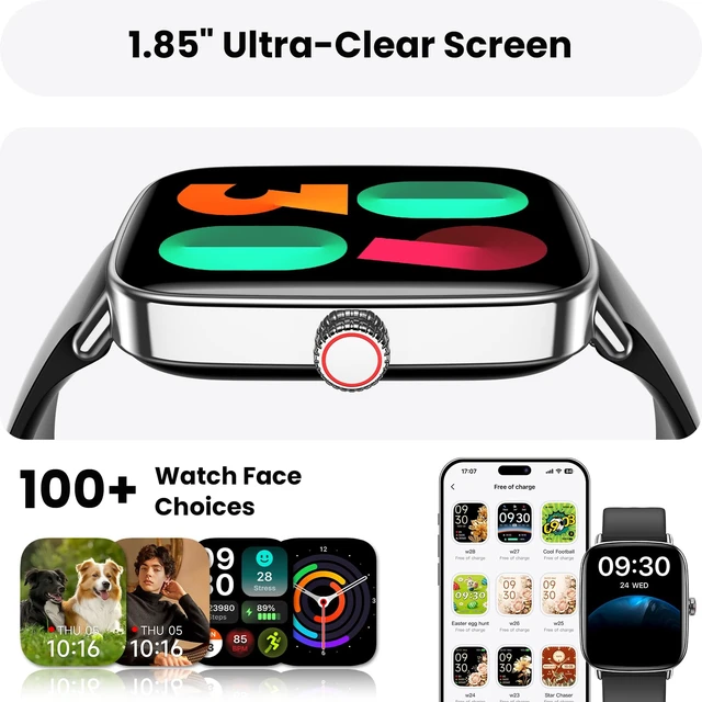 Alt view image 5 of 7 - Smart Watch for WomenBlack 100+ Watch Face