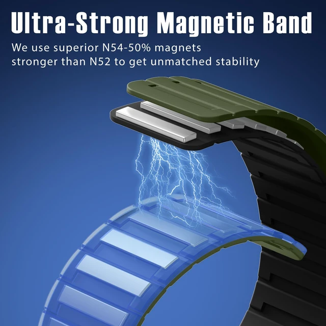 Alt view image 2 of 7 - Magnetic Band Compatible with Fitbit Versa 4 Bands/Versa 3/Sense/Sense 2 Bands for Men Women, Soft Sport Silicone Strong Magnet Waterproof Strap Compatible with Fitbit Smartwatch