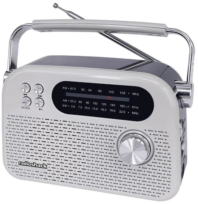 Main image of Vintage AM FM SW Radio 3 Band Bluetooth USB SD Rechargeable White