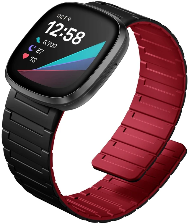 Main image of Magnetic Band Compatible with Fitbit Versa 4 Bands/Versa 3/Sense/Sense 2 Bands for Men Women, Soft Sport Silicone Strong Magnet Waterproof Strap Compatible with Fitbit Smartwatch