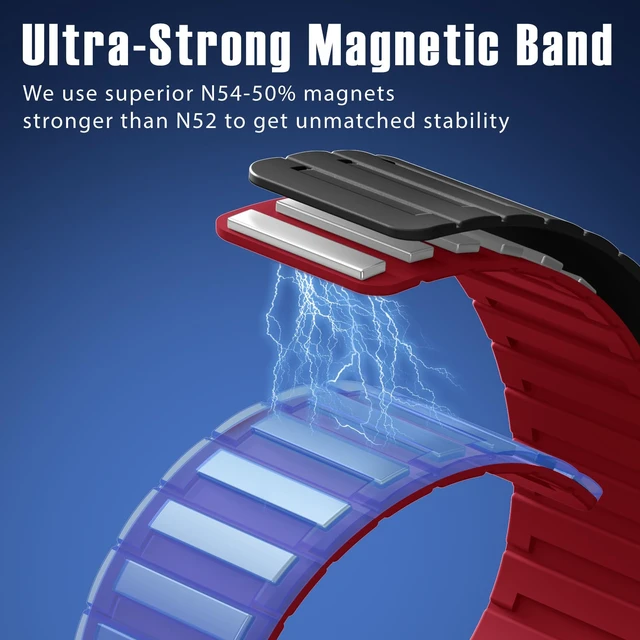 Alt view image 2 of 7 - Magnetic Band Compatible with Fitbit Versa 4 Bands/Versa 3/Sense/Sense 2 Bands for Men Women, Soft Sport Silicone Strong Magnet Waterproof Strap Compatible with Fitbit Smartwatch