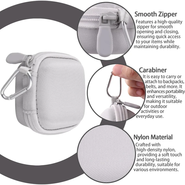 Alt view image 5 of 7 - for Soundcore Liberty 5 Pro Max/5 Pro/5 Earbuds Hard Travel Case, White Portable Protective Storage Bag with Mesh Pocket, Elastic Securing Strap & Carabiner, Shockproof EVA Shell and Soft Lining