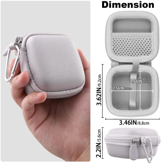 Alt view image 6 of 7 - for Soundcore Liberty 5 Pro Max/5 Pro/5 Earbuds Hard Travel Case, White Portable Protective Storage Bag with Mesh Pocket, Elastic Securing Strap & Carabiner, Shockproof EVA Shell and Soft Lining