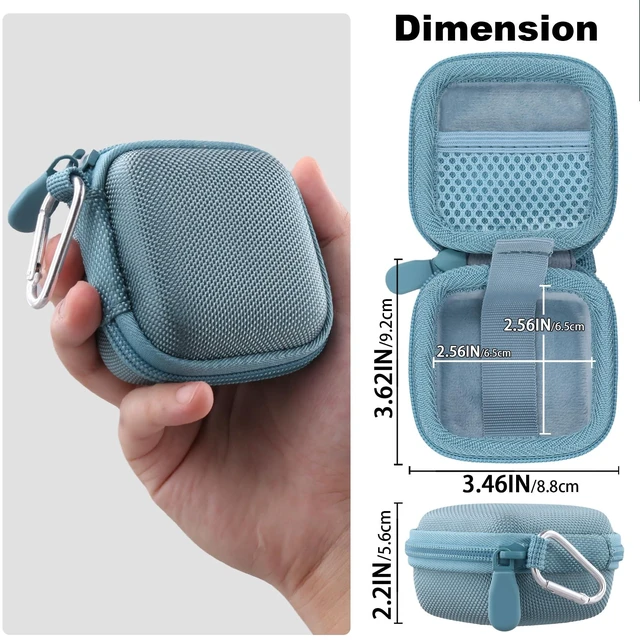 Alt view image 6 of 7 - for Soundcore Liberty 5 Pro Max/5 Pro/5 Earbuds Hard Travel Case, Blue Portable Protective Storage Bag with Mesh Pocket, Elastic Securing Strap & Carabiner, Shockproof EVA Shell and Soft Lining
