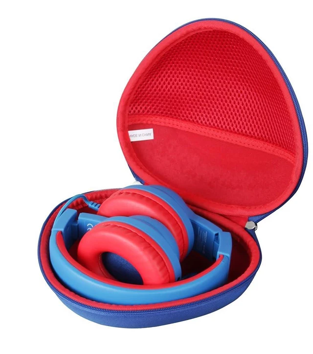 Main image of Hard Travel Case for iClever HS19 / iClever BTH12 Kids Headphones (outer Blue + Inner Red)