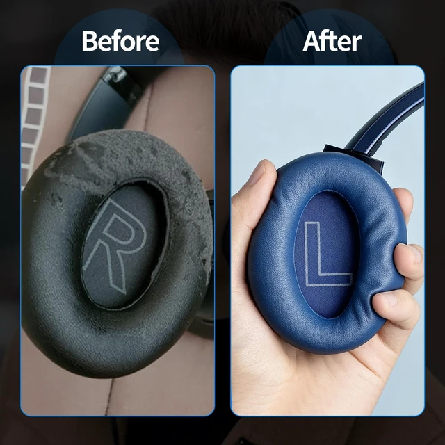 Alt view image 7 of 7 - Earpads for Anker Life Q20 / Q20 BT Headphones Replacement Ear Pads Cushions Earmuffs (Blue)