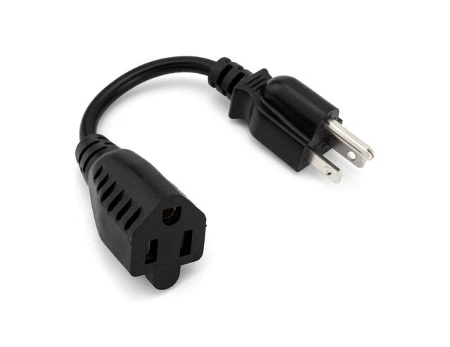 Alt view image 2 of 5 - 6-Inch Power Extension Cable, 5-Pack, Outlet Saver, 18 AWG