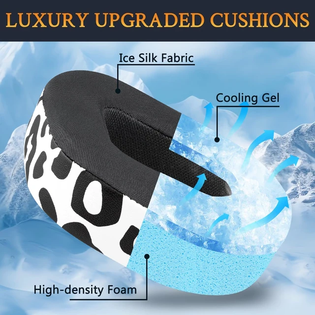 Alt view image 3 of 7 - Cooling-Gel Earpads Cushions Replacement for Turtle Beach Stealth 700 Gen 2, 700 Gen2 MAX Wireless Gaming Headset, Ear Pads with Ice Silk Fabric, Noise Isolation Foam - Snow Leopard
