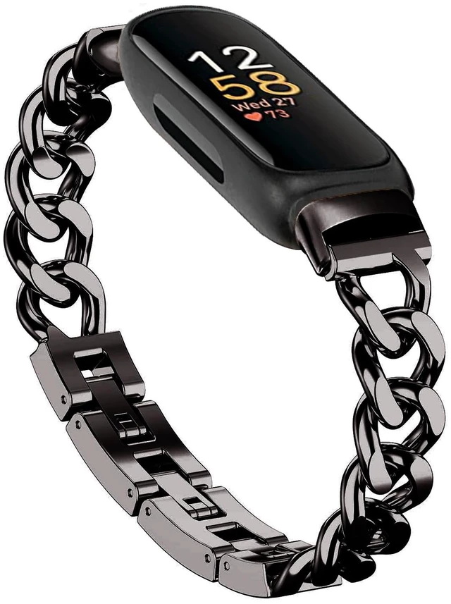 Main image of Cool Bands for Fitbit Inspire 3 Bands Women,Black,for Inspire 3 Stainless Steel,Metal,Adjustable,Wristband,Replacement Straps,For Fitbit Inspire 3 Fitness Tracker