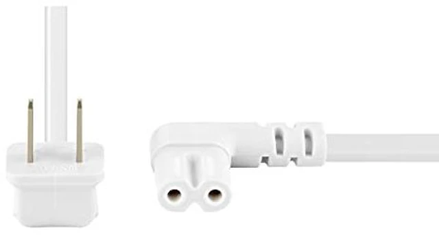 Alt view image 7 of 7 - Extra Long 25-Foot Power Cord Compatible with Samsung and LG TV LED Smart Screens and Many Other Compatible Electronics - 90 Degree Right Angled L-Shaped Power Cable (25-Foot, White)