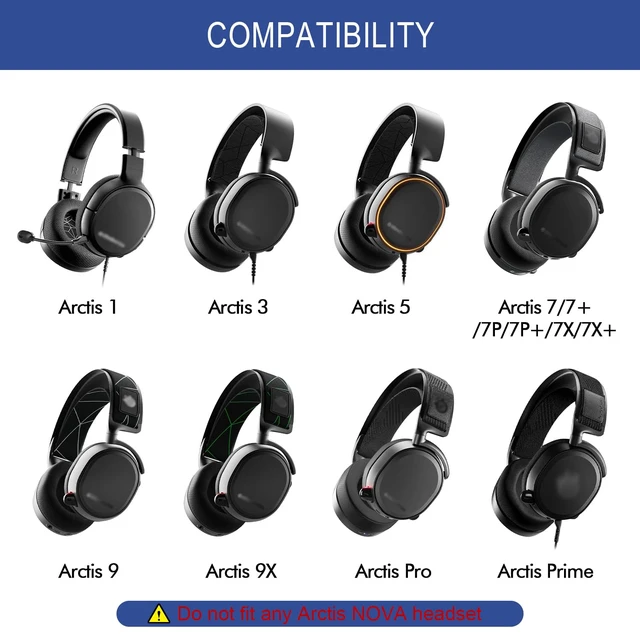 Alt view image 2 of 7 - GEVO Ear Pads for SteelSeries Arctis 1/3/5/7/7P/7X/9/Pro/Prime - Blue Also for Arctis 7/7+/7P/7X, Arctis 9/9X Headset, Earpads Cushions Replacement with Mesh Fabric, High-Density Foam