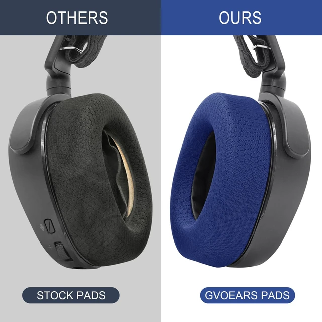 Alt view image 6 of 7 - GEVO Ear Pads for SteelSeries Arctis 1/3/5/7/7P/7X/9/Pro/Prime - Blue Also for Arctis 7/7+/7P/7X, Arctis 9/9X Headset, Earpads Cushions Replacement with Mesh Fabric, High-Density Foam