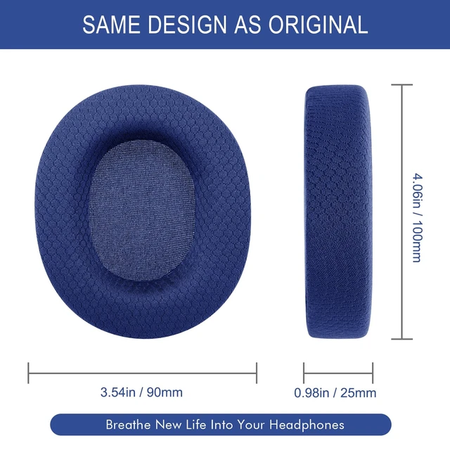Alt view image 7 of 7 - GEVO Ear Pads for SteelSeries Arctis 1/3/5/7/7P/7X/9/Pro/Prime - Blue Also for Arctis 7/7+/7P/7X, Arctis 9/9X Headset, Earpads Cushions Replacement with Mesh Fabric, High-Density Foam