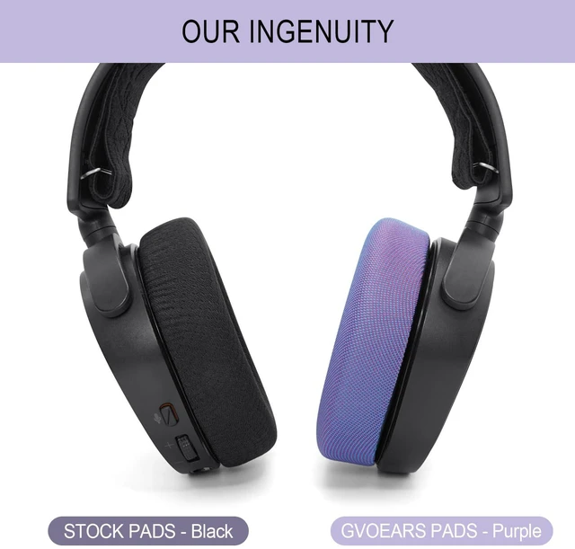 Alt view image 4 of 7 - GEVO Ear Pads for SteelSeries Arctis 1/3/5/7/7P/7X/9/Pro/Prime - Purple Also for Arctis 7/7+/7P/7X, Arctis 9/9X Headset, Earpads Cushions Replacement with Mesh Fabric, High-Density Foam