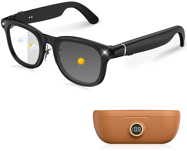 Main image of 4K Camera Glasses with 3600mAh Charging Case, UV400 Smart Sunglasses Photochromic Lense, Object Recognition, EIS Stabilization, Bluetooth Glasses for Men Women Cycling Working Vlogging