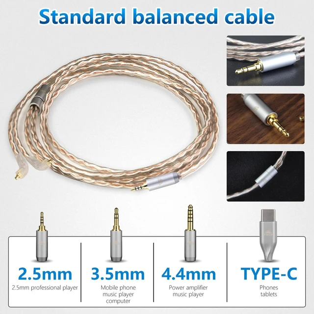 Alt view image 7 of 7 - ER4SR to Type-C Upgraded Replacement Cable for Etymotic Earphones Cable 4 Core for Sony NW-ZX505/NW-ZX507/NW-A105/NW-A105HN/NW-A100TPS/NW-A106HN 3.94FT