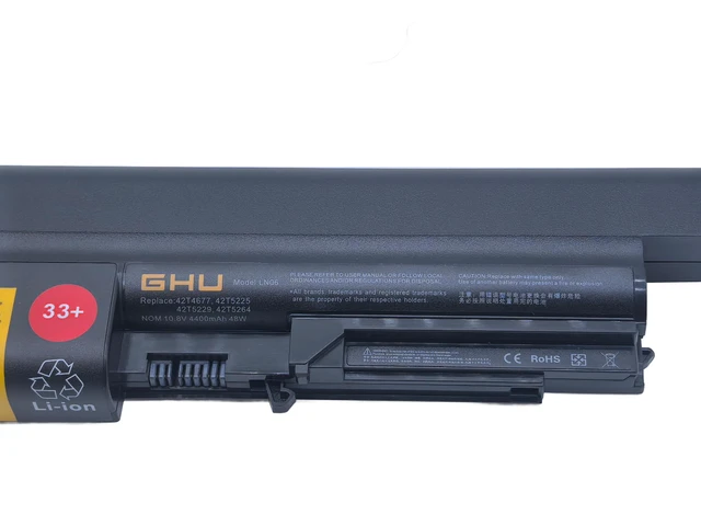 Alt view image 3 of 7 - New Battery 48 WH Replacement for 33+ 41U3198 43r2499 42t4531 42T4644 Compatible with Lenovo Thinkpad R400 T400 14-inch 42T5263 42T5229 42T4677 42T5225 42T5229 42T5262 42T5264