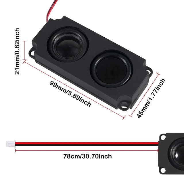 Alt view image 3 of 6 - 4pcs Speaker 5 Watt 8 Ohm Double Cavity Mini Speaker Full-Range Cavity Advertising Machine Small Speaker 3.3V 5V with JST-PH2.5mm-2 pin Interface for Arduino Small DIY Electronic Projects