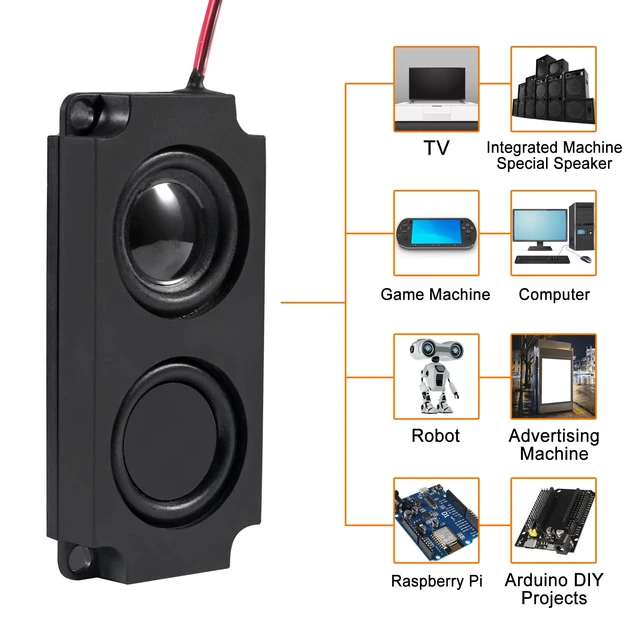 Alt view image 4 of 6 - 4pcs Speaker 5 Watt 8 Ohm Double Cavity Mini Speaker Full-Range Cavity Advertising Machine Small Speaker 3.3V 5V with JST-PH2.5mm-2 pin Interface for Arduino Small DIY Electronic Projects