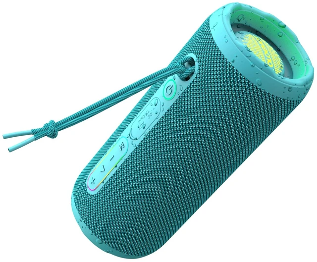 Main image of Bluetooth Bass Speaker 24W Loud Stereo Sound, Deep Bass, TWS Pairing, IPX7 Waterproof Dustproof,12H Playtime, RGB Light, Bluetooth Speakers Outdoor for Travel, Sport, Party, Biking (Teal)