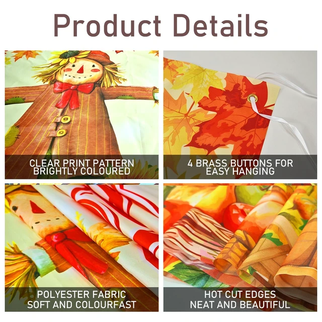 Alt view image 5 of 7 - Fall Scarecrow Backdrop Happy Fall Y'all Banner Backdrop Autumn Harvest Pumpkin Photography Background for Thanksgiving Wall Home Party Decorations, 70.8 x 43.3 Inch